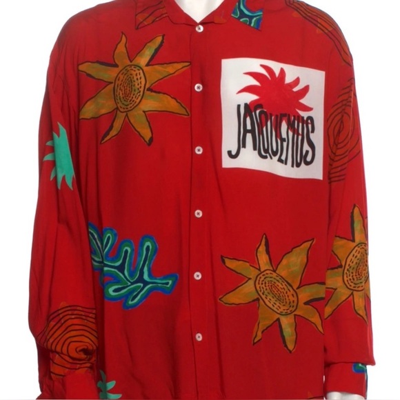 Jacquemus Other - Jacquemus Red Floral Graphic Shirt        Sz 50 Large